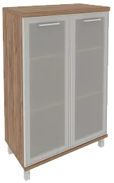 Офисный шкаф для документов средний, широкий со стеклом в раме