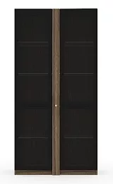 Офисный шкаф высокий со стеклом (полки стекло) с подсветкой