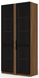 Офисный шкаф высокий со стеклом (полки стекло) с подсветкой