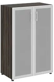 Офисный шкаф средний закрытый двери стекло в раме