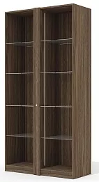 Офисный шкаф высокий со стеклом (полки стекло) с подсветкой