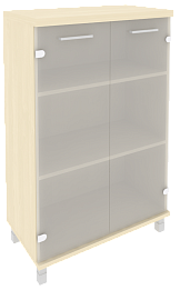 Офисный шкаф для документов средний, широкий со стеклом