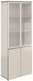 Офисный шкаф высокий широкий (стекло алюм. рама)