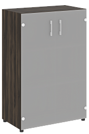 Офисный шкаф средний закрытый двери стекло