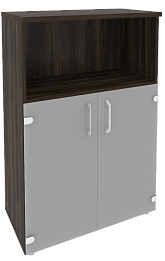 Офисный шкаф средний широкий со стеклом