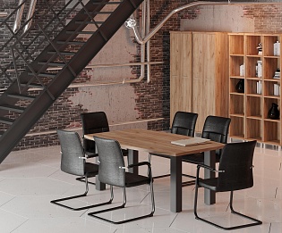 фото столы Фёст Металл Дуб  №2