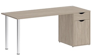 Стол компьютерный на металлокаркасе с тумбой